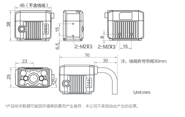 ?？礛V-IDB007X工業讀碼器160萬像素尺寸圖.png